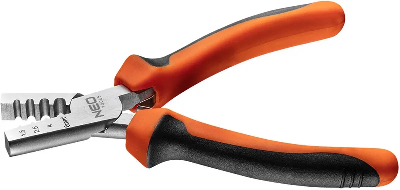 Krimptang - 140 mm - 1.5-6 mm² - Antislip PVC greep by Neo Tools, Blue – product image