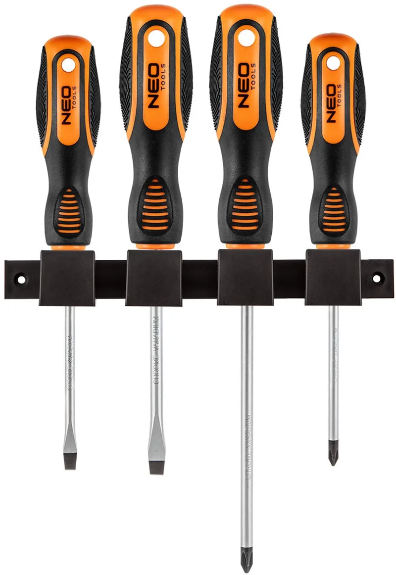 NEO 04-191 - Schroevendraaierset - 4-delig - CrV Staal - Magnetische Punt de Neo Tools, Orange – image du produit