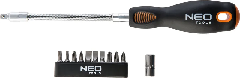 NEO 04-215 Flexibele Schroevendraaier met Losse Bitjes van Neo Tools, Blauw – productafbeelding