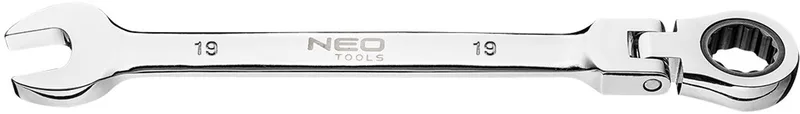 NEO 09-061 Serie - Ringsteeksleutel met Knokkel - 19x250 mm - 72-Tands Ratelsleutel - Chroom-Vanadiumstaal de Neo Tools – image du produit