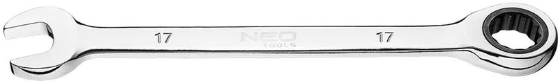 NEO 09-067 Serie - Steeksleutel met ratel - 17 mm - Hoogwaardige chroom-vanadiumstaal fra Neo Tools, Sølv – produktbillede