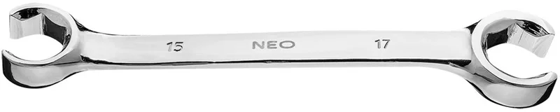 NEO 09-151 Serie - Half Open Ringsleutel - 15 x 17 mm - Chroom-vanadiumstaal - 15° Gebogen Oog by Neo Tools – product image