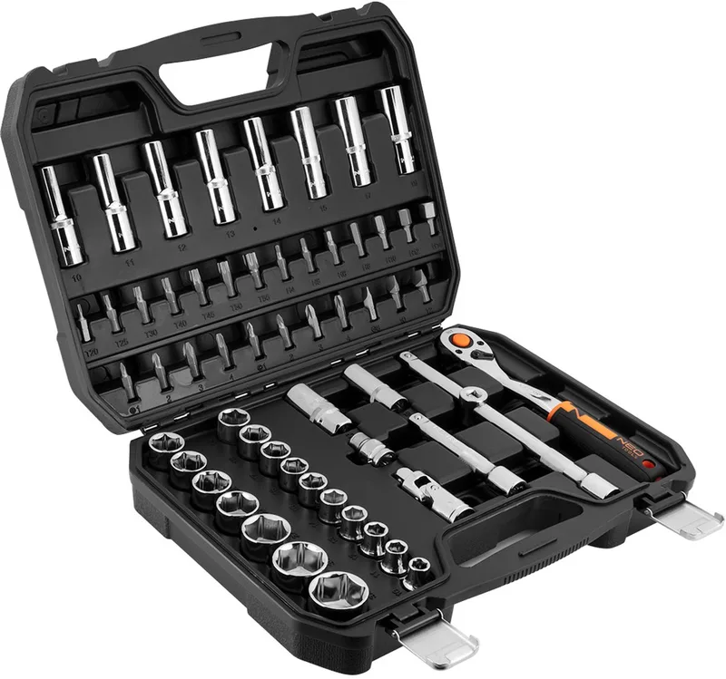 NEO 10-042 - Dopsleutelset - 58-delig - CrV - 1/2" by Neo Tools, Blue – product image