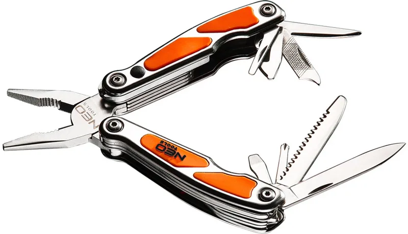 NEO - 10-in-1 Multitool - Mini - LED - Nylon Etui van Neo Tools, Rood – productafbeelding