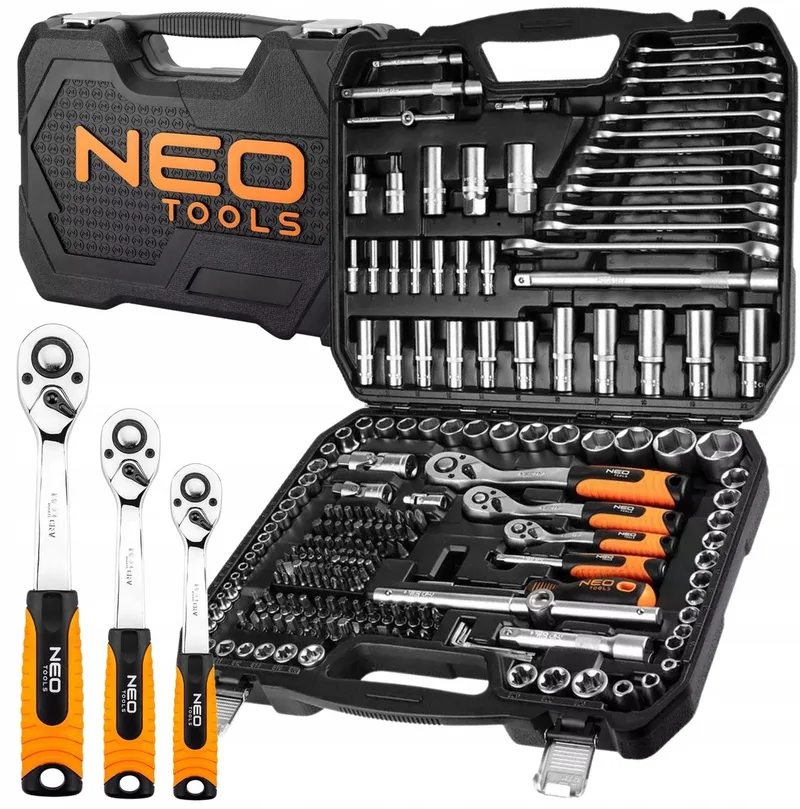 NEO 216-delig Doppenset 1/4" 3/8" 1/2" CrV Gereedschap de Neo Tools – image du produit