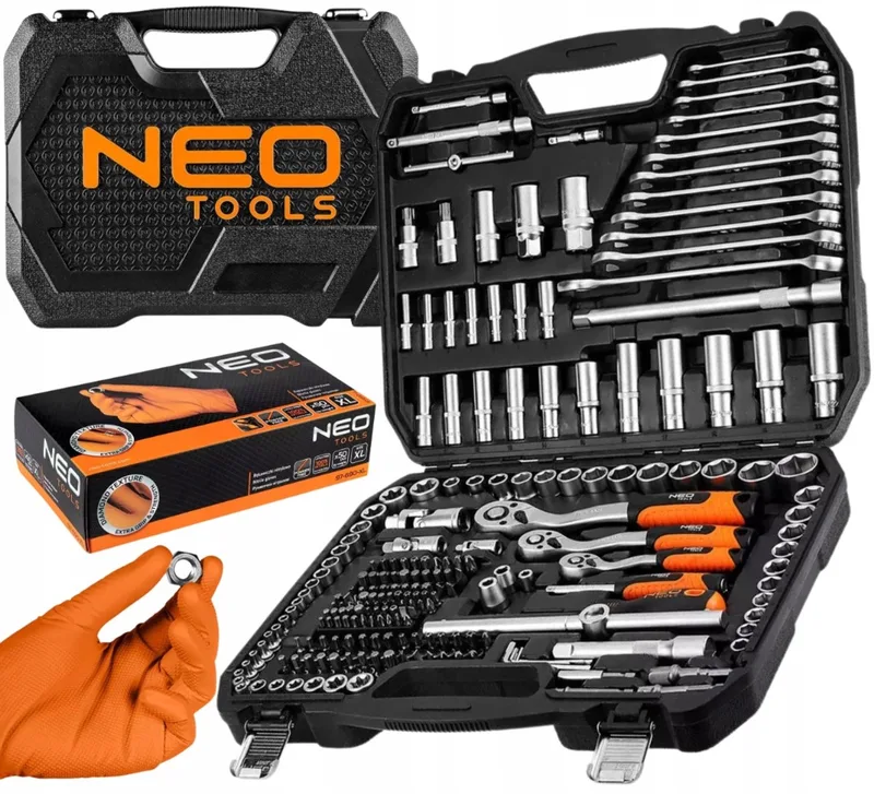 NEO 220-delige Doppenset met 50 Nitrilhandschoenen by Neo Tools – product image