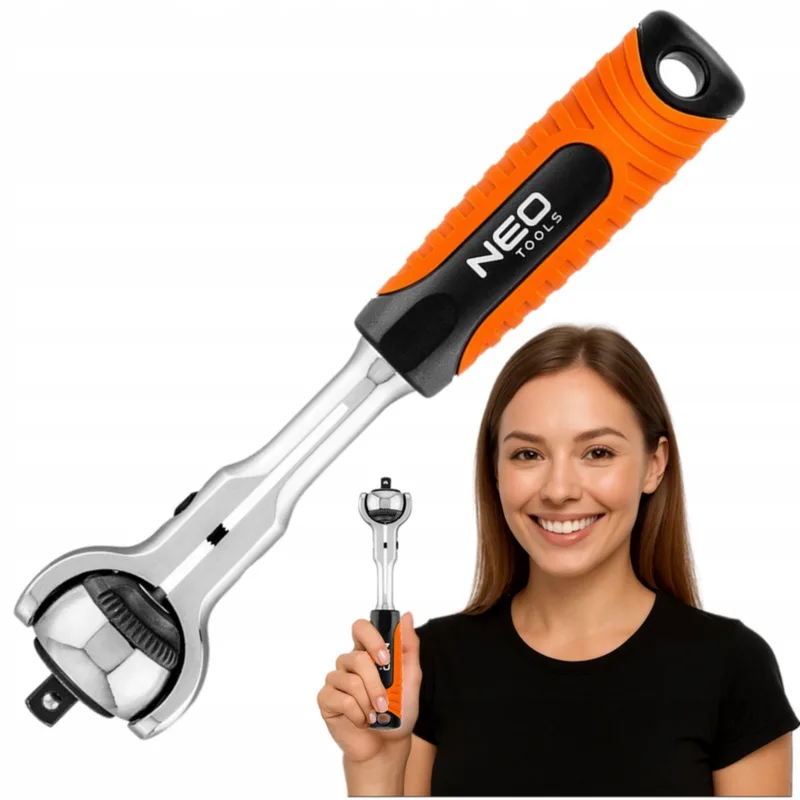 NEO 3/8" Draaibare Ratel 200mm 72 Tanden CrV/CrMo by Neo Tools – product image