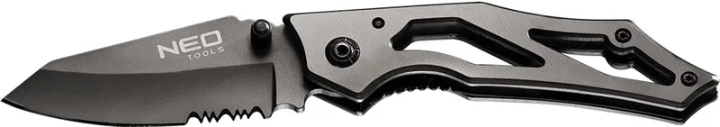 NEO 63-025 - Vouwmes - Titan - 7 cm Stalen Lemmet - Veiligheidsblokkering de Neo Tools, Bleu – image du produit