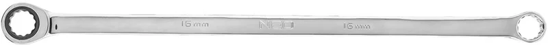 NEO - Dubbelzijdige Ringsleutel met Ratels - 16 mm - Chroom-Vanadium Staal de Neo Tools, Argent – image du produit