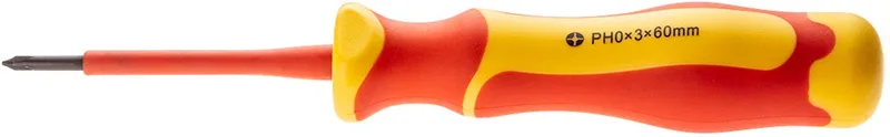 NEO - Kruiskop Schroevendraaier - PH0 x 60 mm - 1000V - Magnetische Tip by Neo Tools, Orange, Black – product image