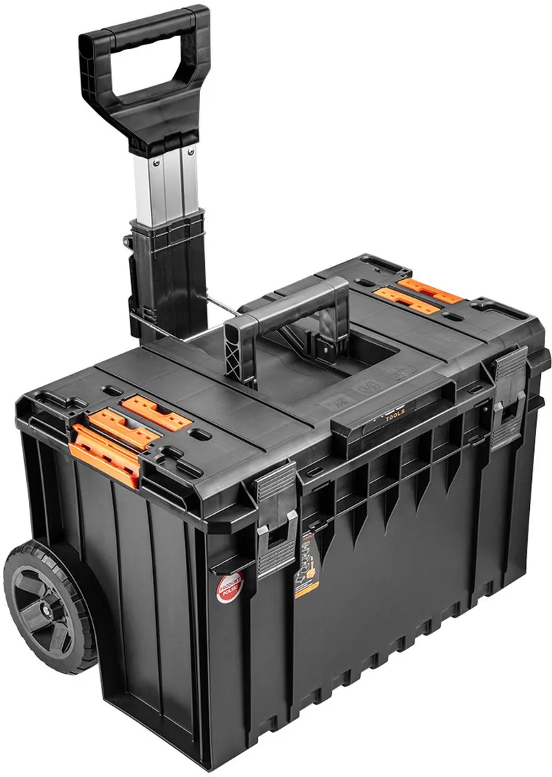 NEO - Modulair Gereedschapskist op Wielen - Telescopische Handgreep - Stof- en Vochtbestendig von Neo Tools, Schwarz – Produktbild