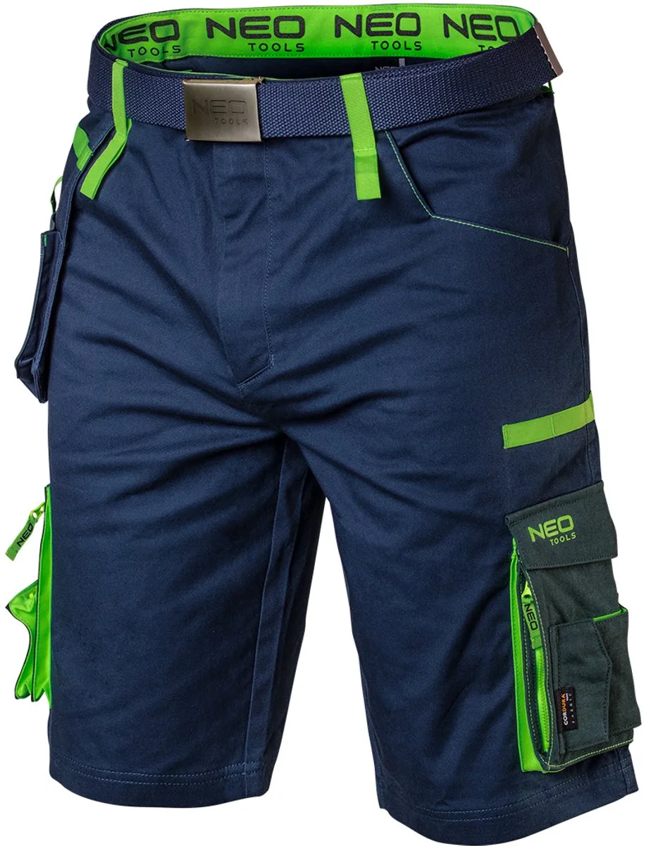 PREMIUM - Korte Werkbroek - 62% Katoen - 35% Polyester - 3% Elastan de Neo Tools, Bleu – image du produit