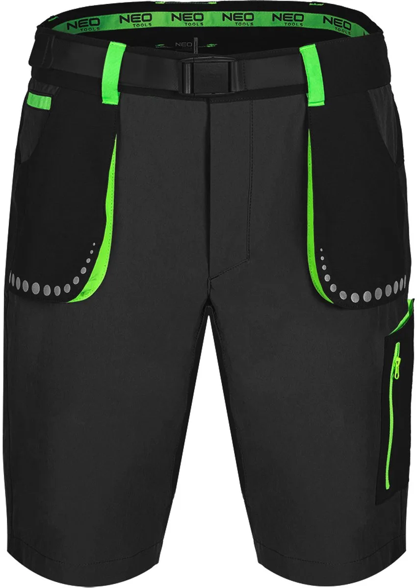 PREMIUM Serie - Korte Werkbroek - 4 Way Stretch - Zwart de Neo Tools, Noir, Gris foncé – image du produit