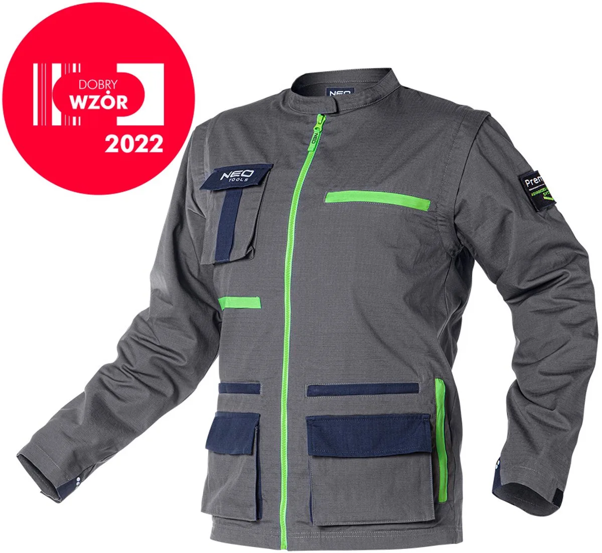 PREMIUM - Werktrui - 100% Katoen - Ripstop - Odpinbare mouwen de Neo Tools, Gris – image du produit