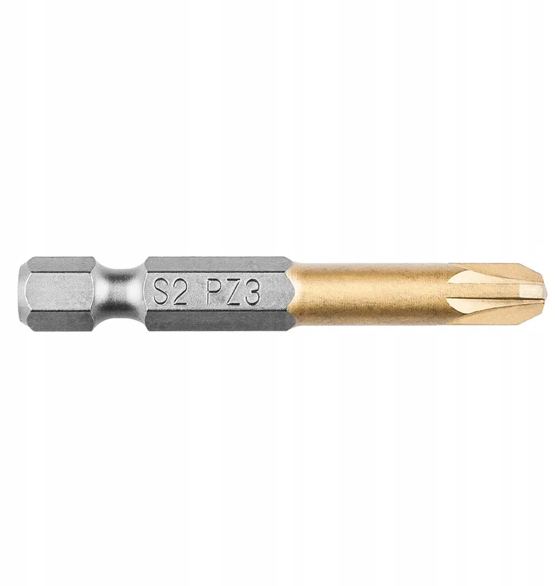 PZ3 Schroefbit 50mm HEX 1/4" S2 TiN Staal fra Neo Tools – produktbillede