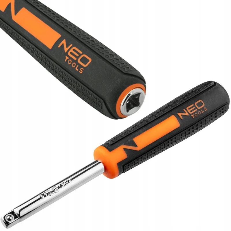 Ratelsleutel 1/4" met Schroevendraaiergreep CrV van Neo Tools, Blauw – productafbeelding