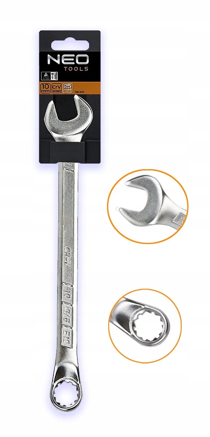 Ringsleutel Gebogen 12x170mm CrV DIN 3113 fra Neo Tools – produktbillede