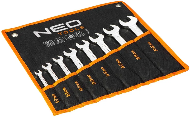 Ringsleutel Set - 6-22 mm - Dubbelzijdige - Chroom-Vanadiumstaal by Neo Tools – product image
