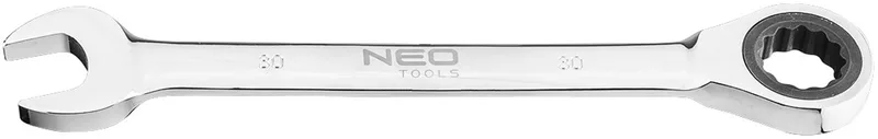 Ringsteeksleutel met Ratchet - 30mm - Chroom-Vanadium - 72 Tands de Neo Tools – image du produit