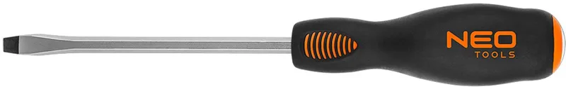 S2 Serie - Schroevendraaier met Platte Kop - 6.5x125 mm - Magnetische Punt - Slagvast Handvat de Neo Tools, Gris – image du produit