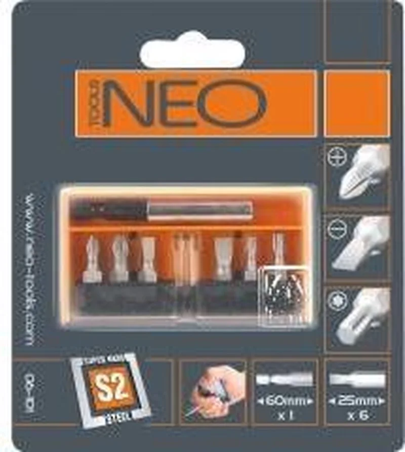 Schroefbit Set - 1/4" - 7 Stuks - Magnetische Punt by Neo Tools – product image