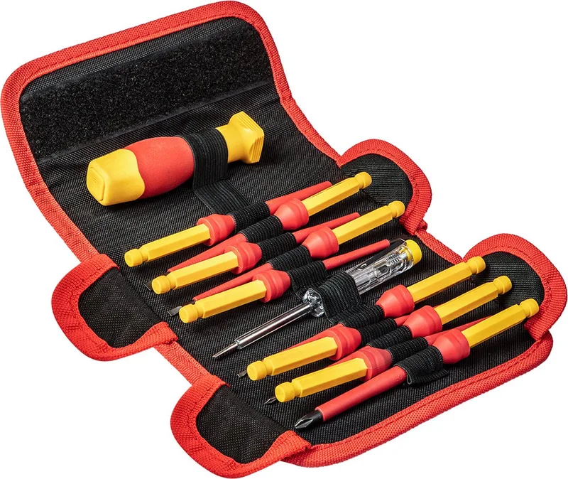Schroefbits Set 1000V Geïsoleerd, 12 Delig met Spanningstester de Neo Tools, Bleu – image du produit