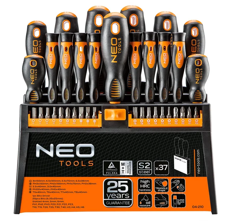 Schroevendraaierset 37 delig. 25 jaar Garantie von Neo Tools, Blau – Produktbild