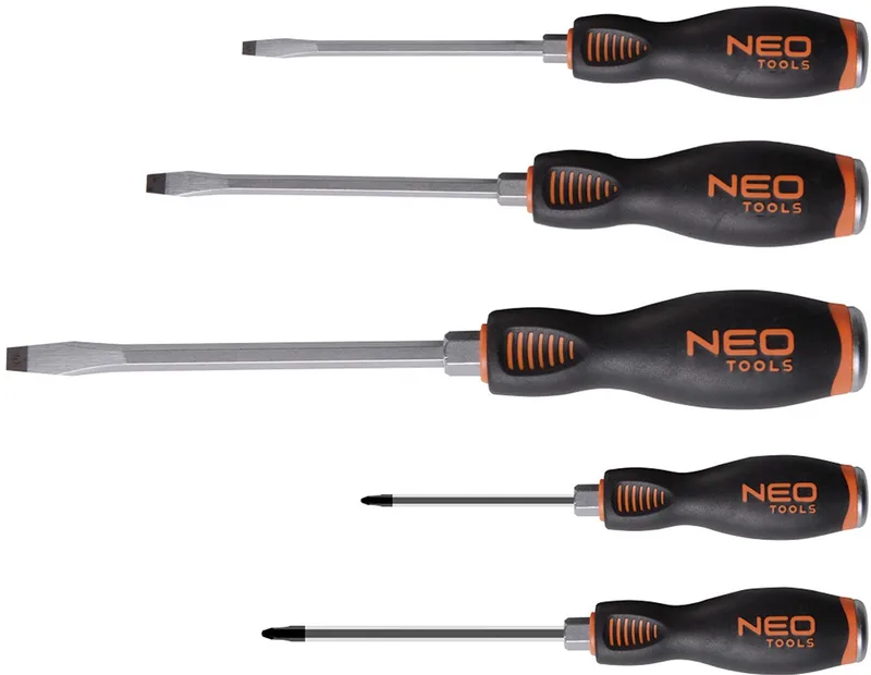 Schroevendraaierset - 5 stuks - Magnetische Punt - Driekantige Handgreep von Neo Tools, Blau – Produktbild