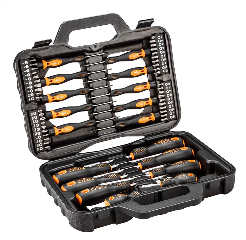 schroevendraaierset 58 delig in koffer magnetisch by Neo Tools, Blue – product image