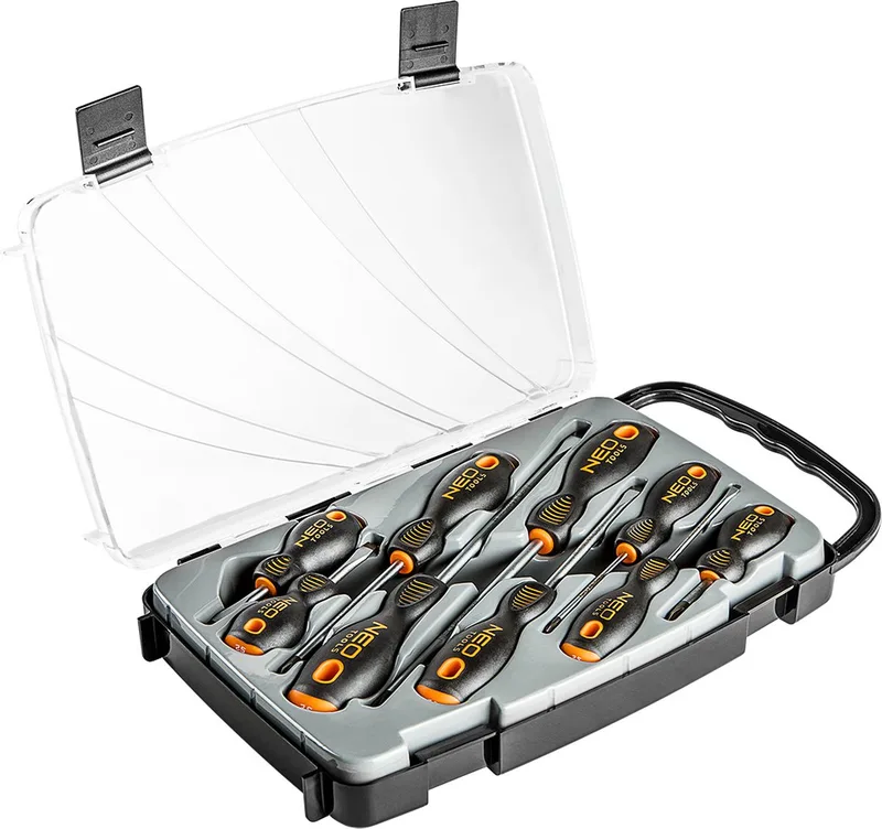 Schroevendraaierset 9 delig. In koffer. 25 jaar Garantie by Neo Tools, Blue – product image