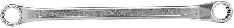 Serie - Afgebogen Ringsleutel - 14 x 15 mm - 45 graden - Chroom-Vanadiumstaal by Neo Tools – product image