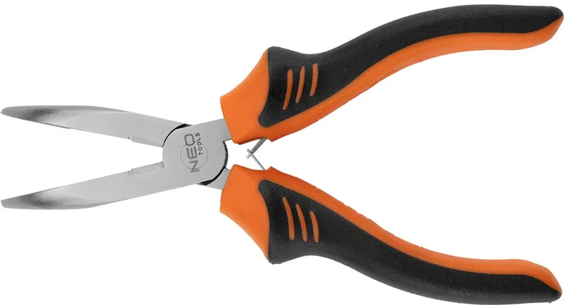 Serie - Gebogen Lange Neus Tang - 180 mm - Inductiegehard - Ergonomische Handgreep by Neo Tools, Blue – product image
