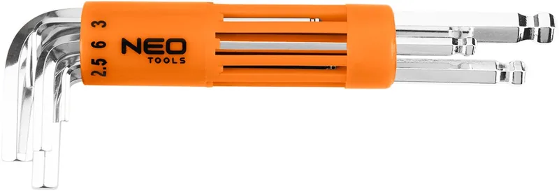 Serie - Lange Inbussleutel Set - 2-10 mm - 8 stuks - Chroom-vanadiumstaal by Neo Tools, Neutraal – product image