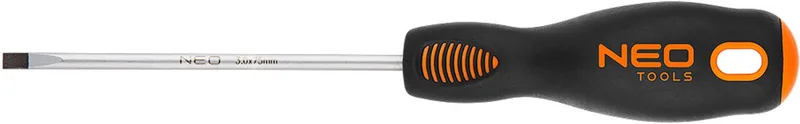 Serie - Schroevendraaier - Plat 3.0 x 75 mm - S2 Staal - Magnetische Punt by Neo Tools, Blue – product image