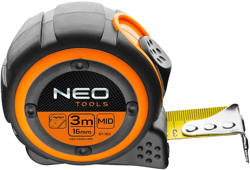 Serie - Stalen Rolmaat - 3 m - Magneet - Nylon Coating by Neo Tools, Black – product image