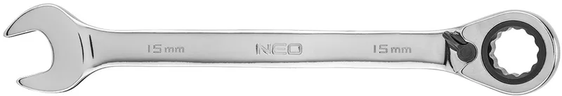 Serie - Steeksleutel met Ratelsleutel - 15 mm - 72 Tanden - CrV Staal by Neo Tools – product image