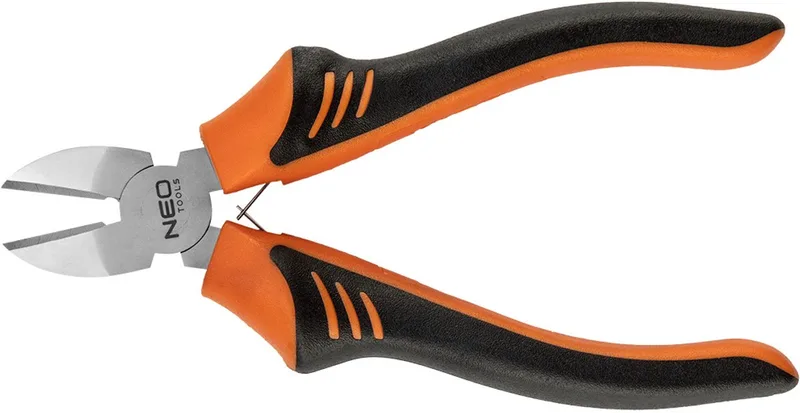 Serie - Zijsnijtang - 180 mm - Ergonomische Handgreep - Antislip Materiaal de Neo Tools, Noir, Orange – image du produit