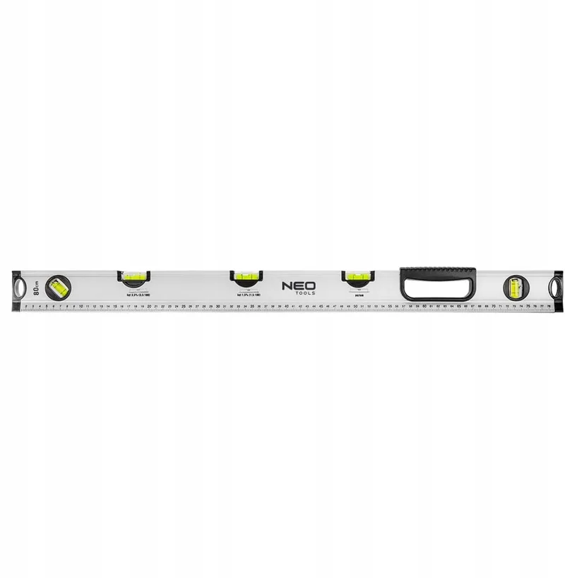 Speciale waterpas 80 cm met 5 waterpassen voor verschillende hoeken de Neo Tools – image du produit