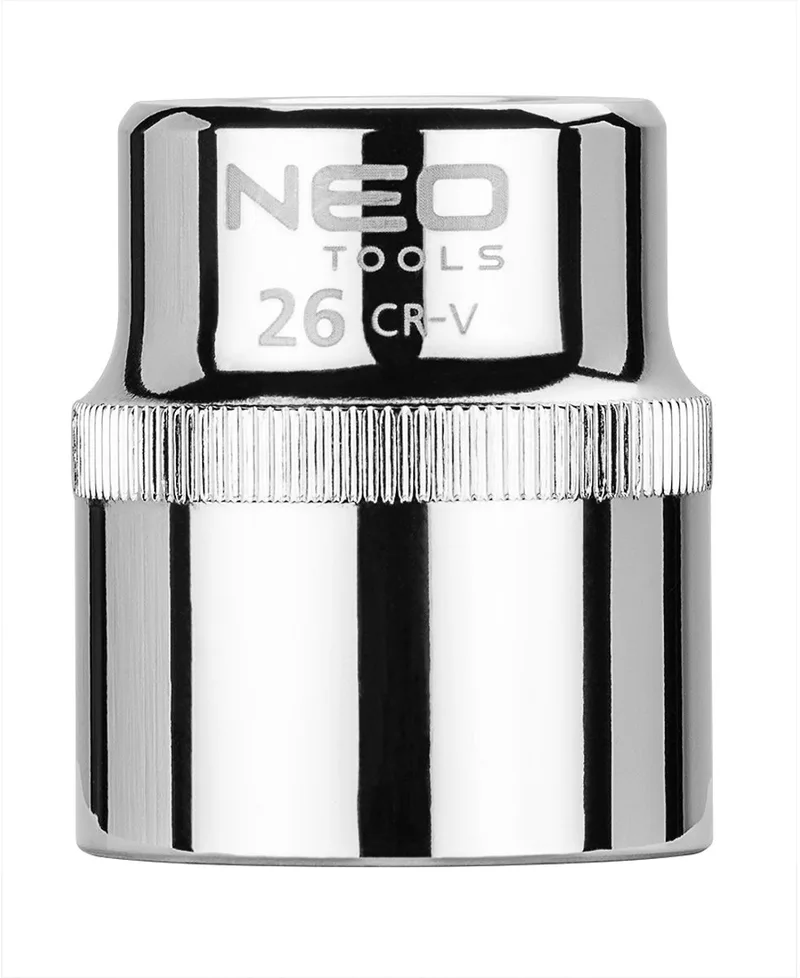 Superlock - Zeskant Dopsleutel - 1/2" - 26 mm - Chroom-Vanadium Staal von Neo Tools, Chrom – Produktbild