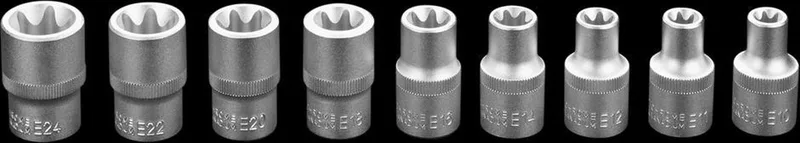Torx Dopsleutelset - 1/2" - 9 stuks - Chromo Vanadium van Neo Tools, Metaal – productafbeelding