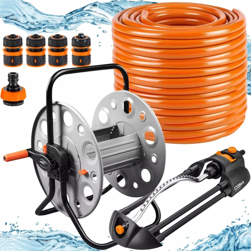 tuinslang 50 m met trommel, sproeier en koppeling - complete set de Neo Tools – image du produit