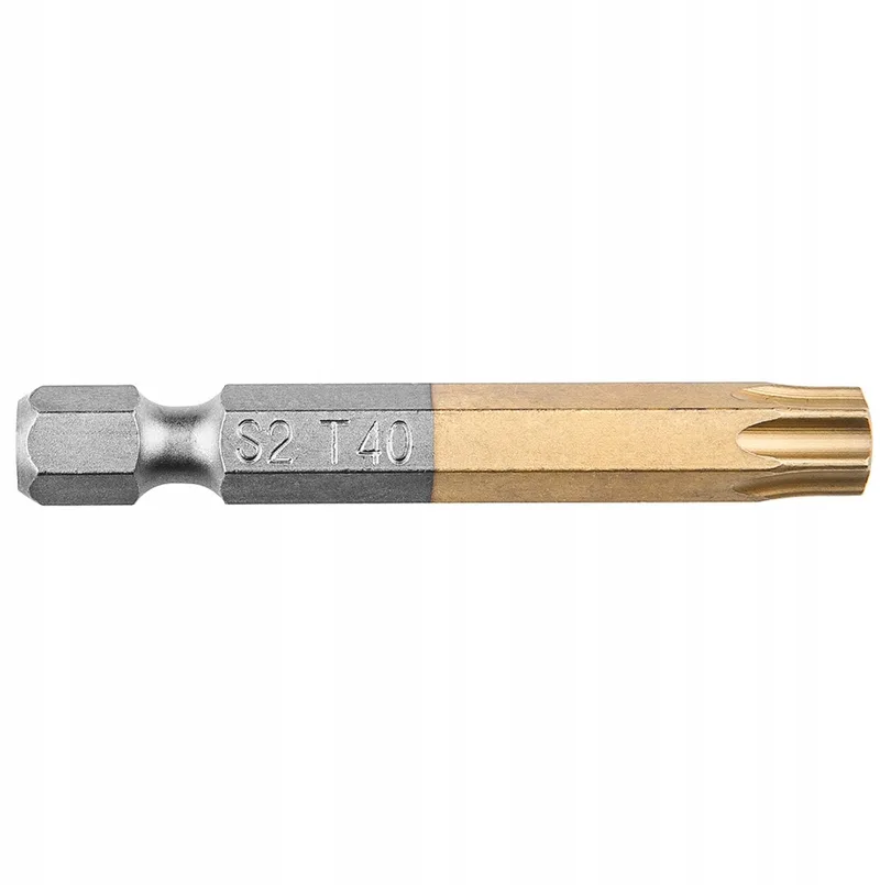 TX40 Schroefbit 50mm - 1/4" Hex - S2 Staal TiN by Neo Tools – product image