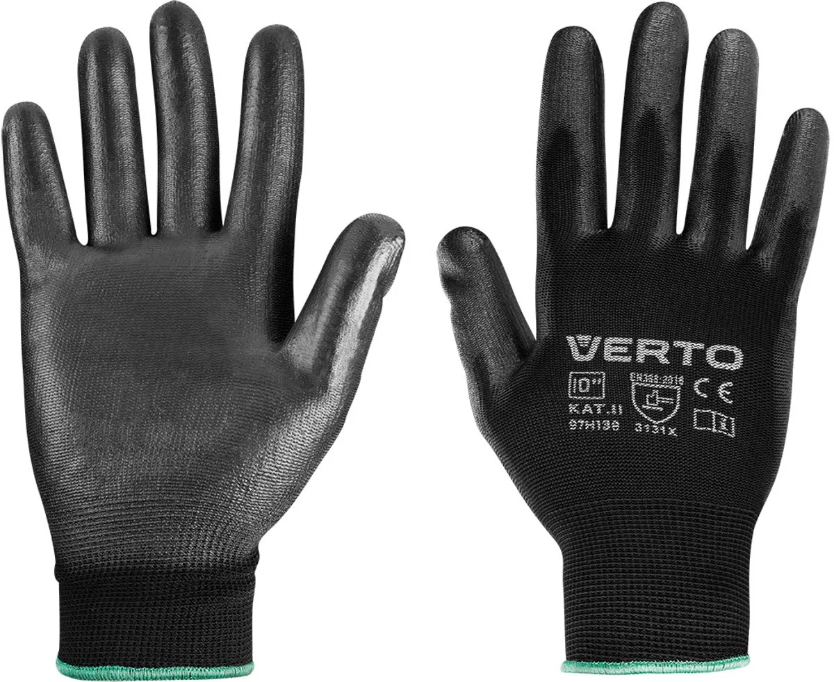 VERTO Serie - Tuinhandschoenen - Poliurethaan Gecoat - Ademend de Neo Tools, Noir, Blanc, 10 – image du produit