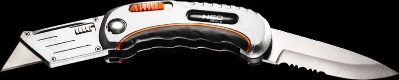 vouwmes met zakmes pro metalen behuizing by Neo Tools, Blue – product image