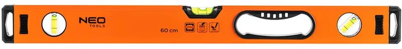 Waterpas 60 cm​ Aluminium met 1 Handvat von Neo Tools, Orange – Produktbild
