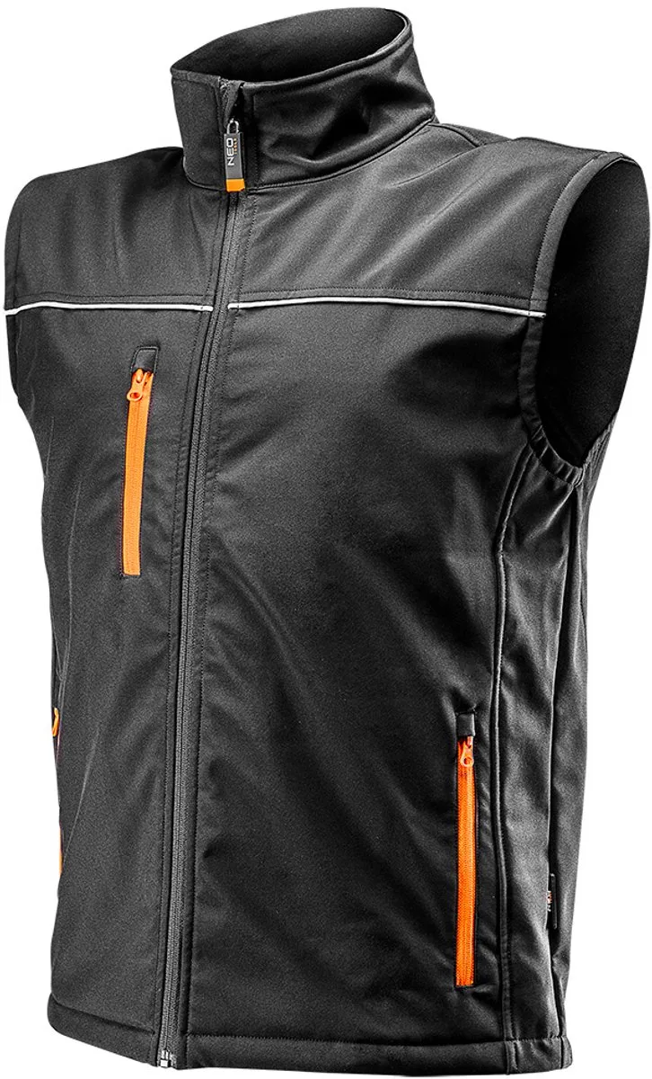 Werken Bodywarmer - Softshell - Waterdicht - Reflecterende elementen van Neo Tools, Oranje – productafbeelding