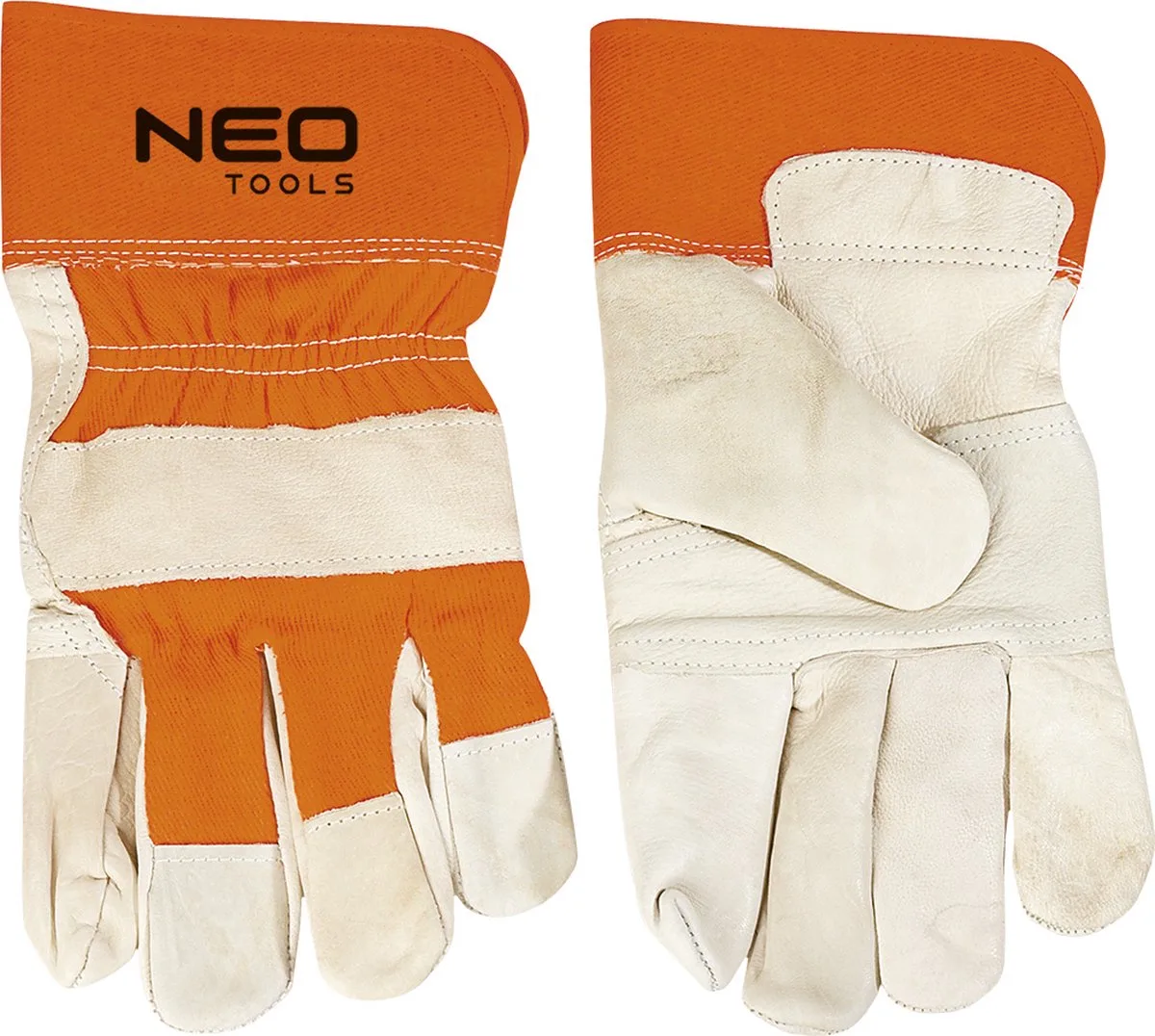 Werkhandschoenen - Biederm Leer - 10.5 inch - Versterkte Naden - CE Gecertificeerd de Neo Tools, Neutraal – image du produit