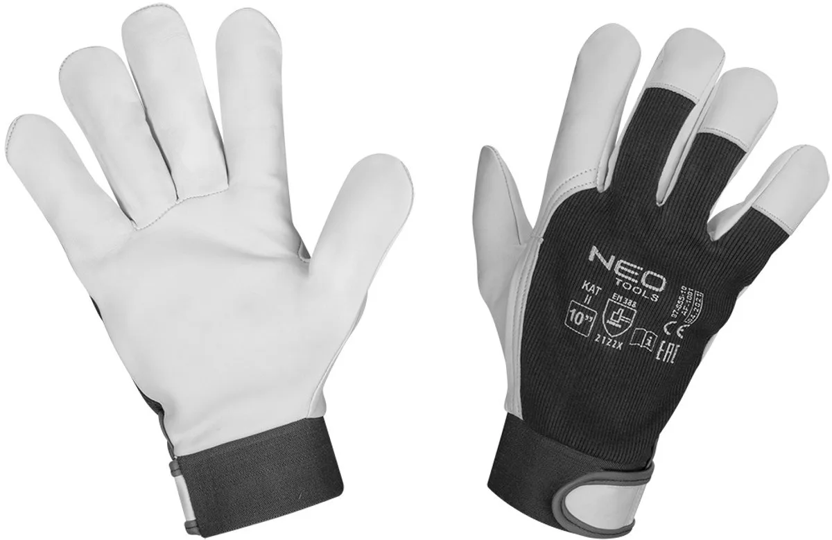 Werkhandschoenen - Geitenleer - CE de Neo Tools, Gris, 10 – image du produit
