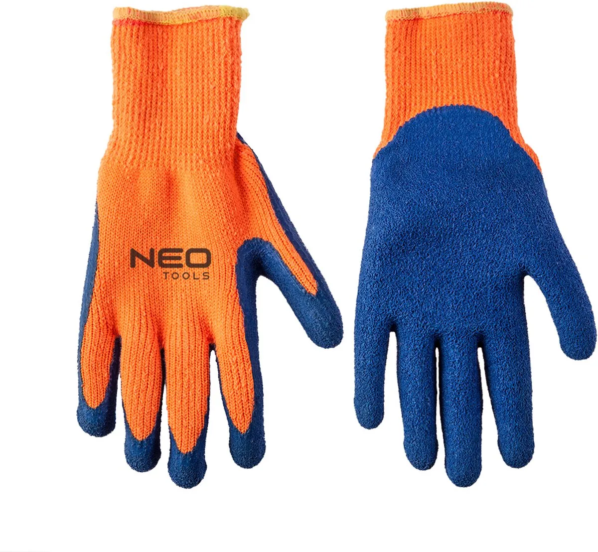 Werkhandschoenen - Gevoerde Acryl - 10" - Grip Latex de Neo Tools, Bleu, Blanc – image du produit