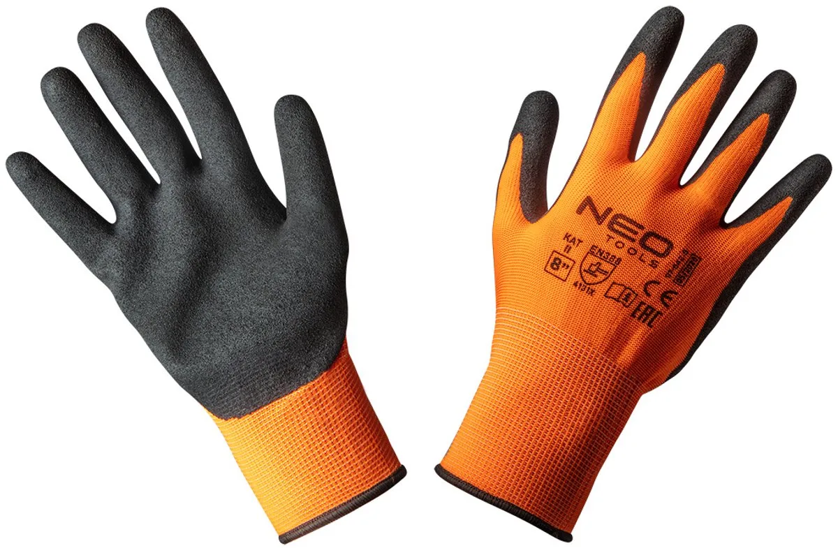 Werkhandschoenen - Polyester - Nitrilcoating de Neo Tools, Bleu, 8 – image du produit